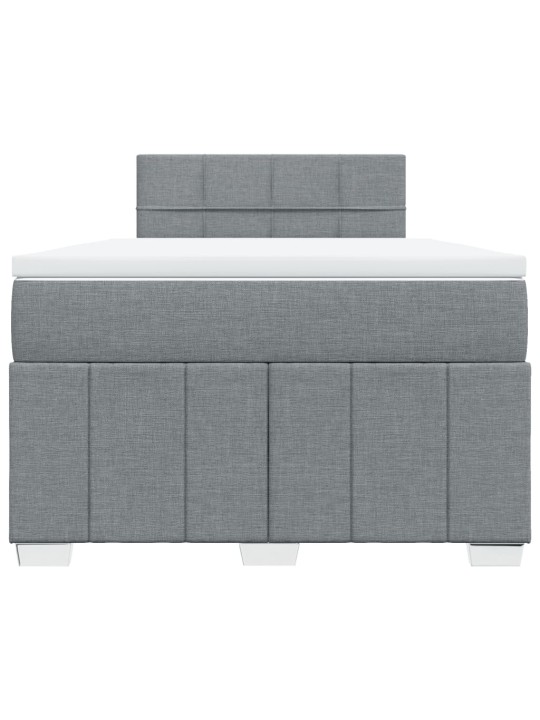 Box spring postel s matrací světle šedá 120x190 cm textil