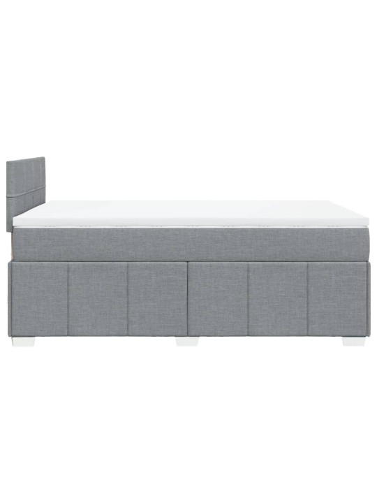 Box spring postel s matrací světle šedá 120x190 cm textil