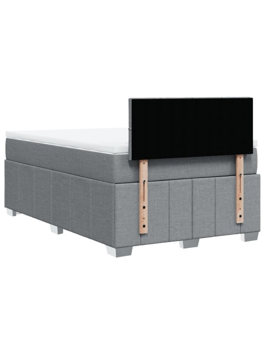 Box spring postel s matrací světle šedá 120x190 cm textil