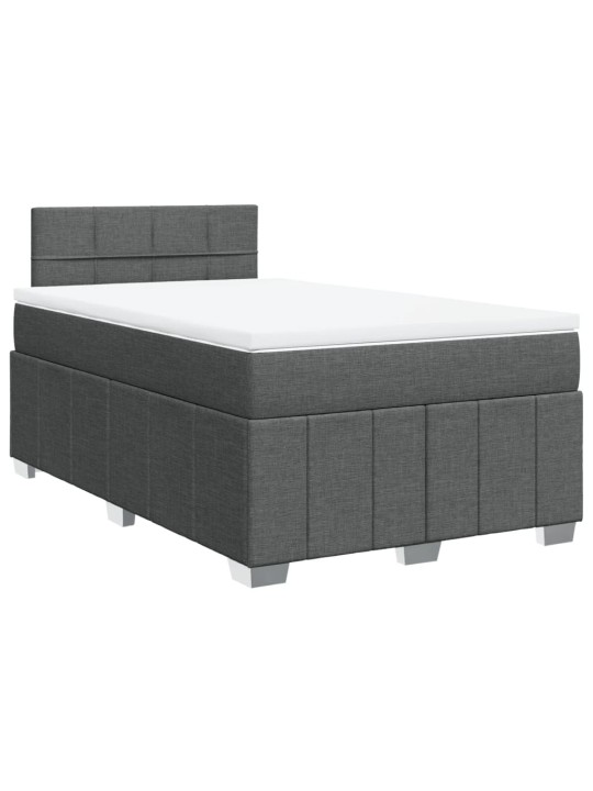Box spring postel s matrací tmavě šedá 120x190 cm textil