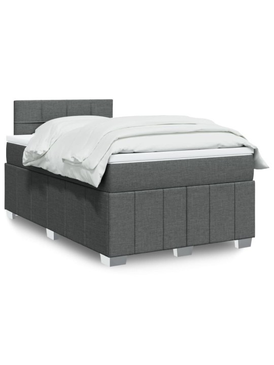 Box spring postel s matrací tmavě šedá 120x190 cm textil