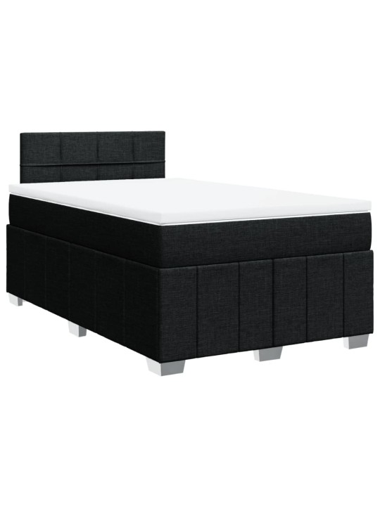 Box spring postel s matrací černá 120x190 cm textil