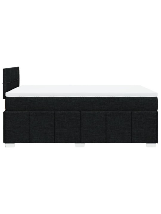 Box spring postel s matrací černá 120x190 cm textil