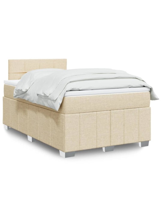 Box spring postel s matrací krémová 120x190 cm textil