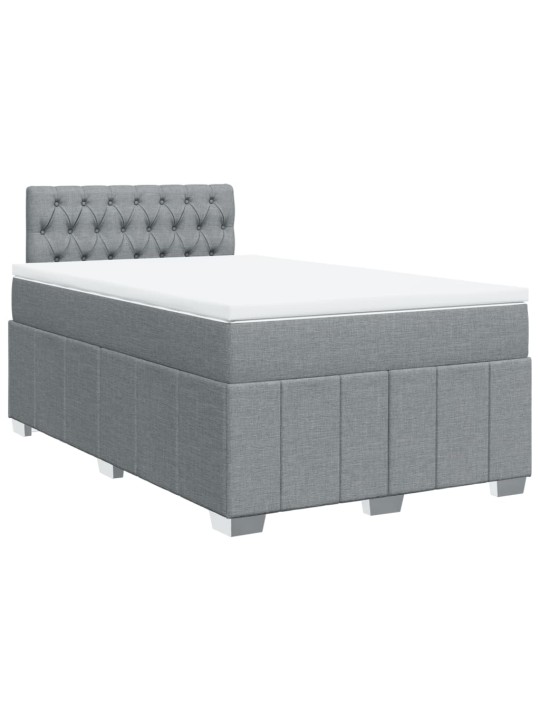 Box spring postel s matrací světle šedá 120x190 cm textil