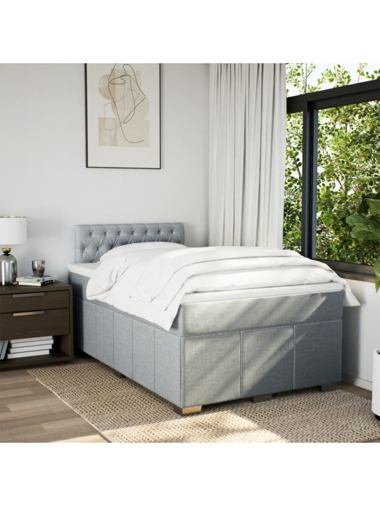Box spring postel s matrací světle šedá 120x190 cm textil