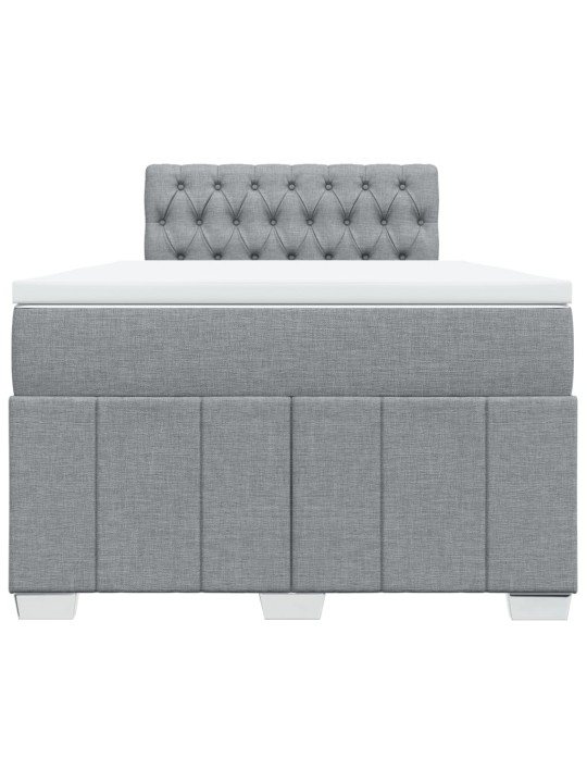 Box spring postel s matrací světle šedá 120x190 cm textil