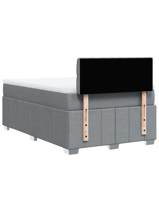 Box spring postel s matrací světle šedá 120x190 cm textil