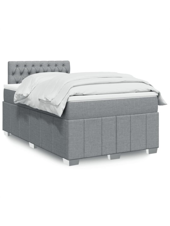 Box spring postel s matrací světle šedá 120x190 cm textil