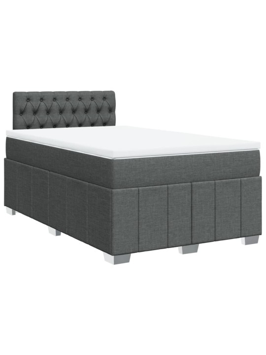 Box spring postel s matrací tmavě šedá 120x190 cm textil