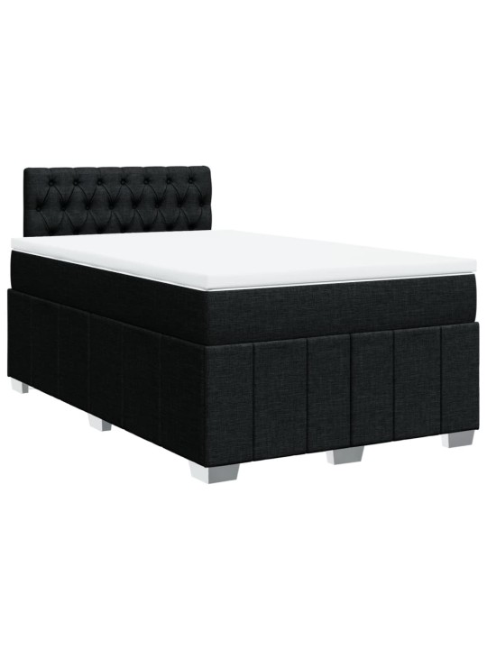 Box spring postel s matrací černá 120x190 cm textil