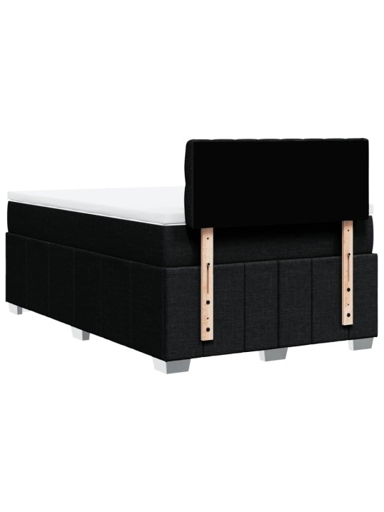 Box spring postel s matrací černá 120x190 cm textil