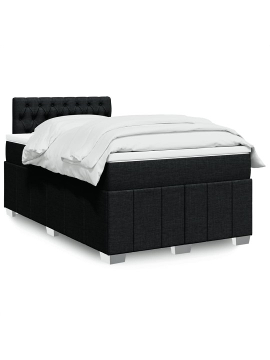 Box spring postel s matrací černá 120x190 cm textil