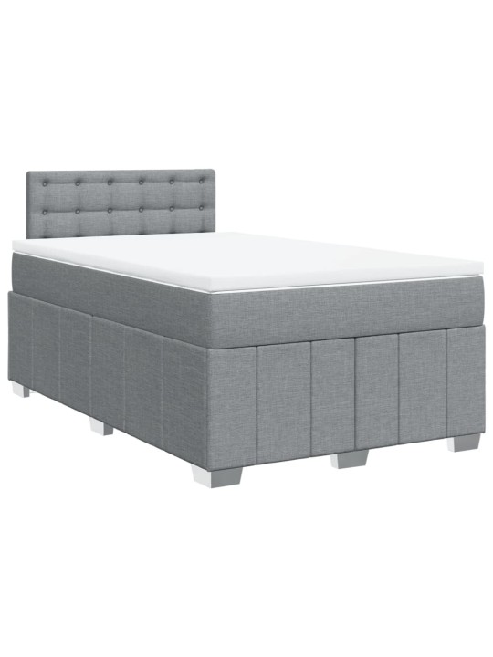 Box spring postel s matrací světle šedá 120x190 cm textil
