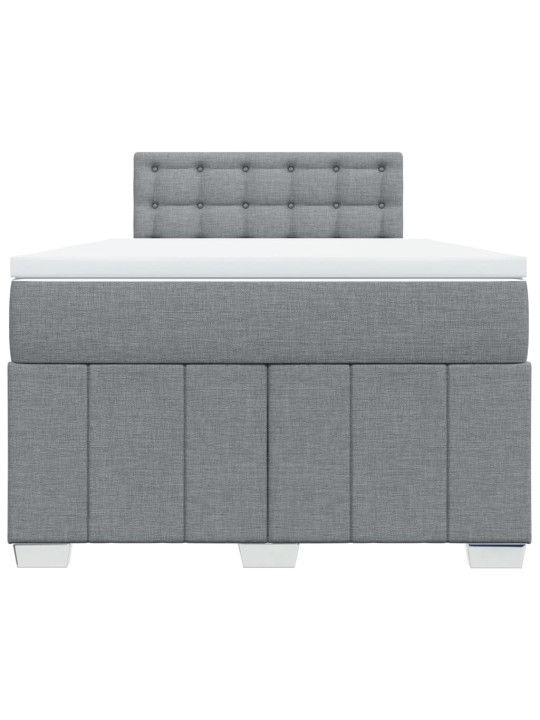 Box spring postel s matrací světle šedá 120x190 cm textil