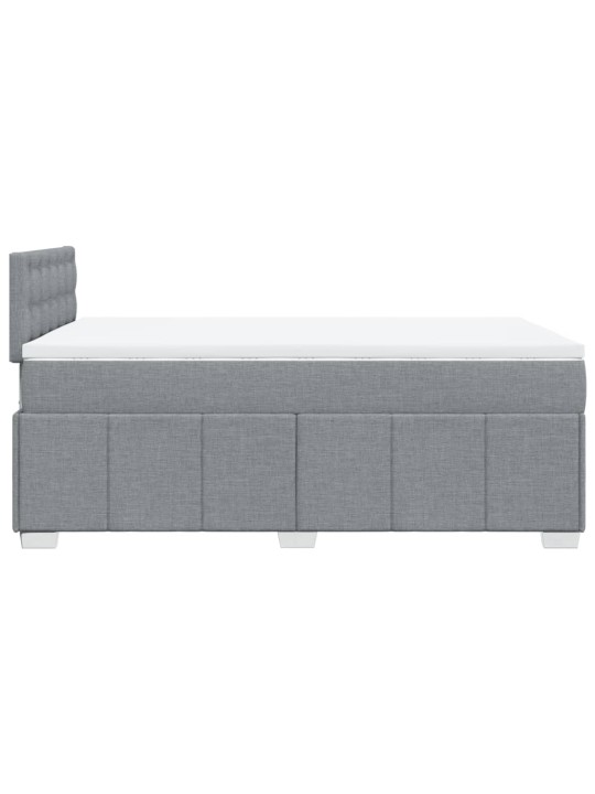 Box spring postel s matrací světle šedá 120x190 cm textil