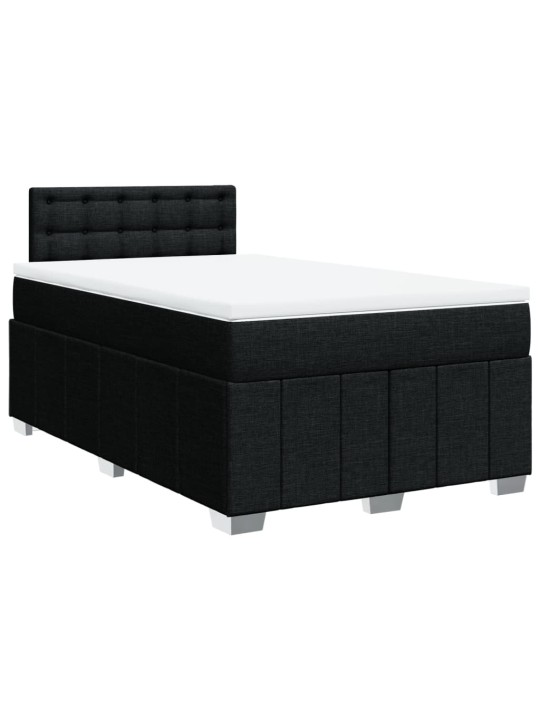 Box spring postel s matrací černá 120x190 cm textil