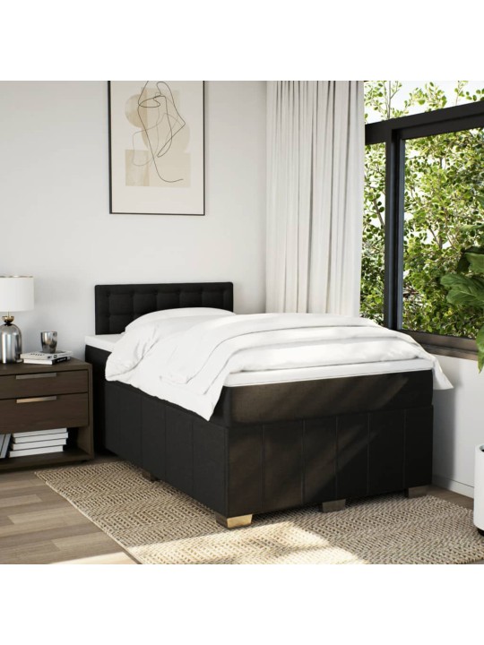 Box spring postel s matrací černá 120x190 cm textil