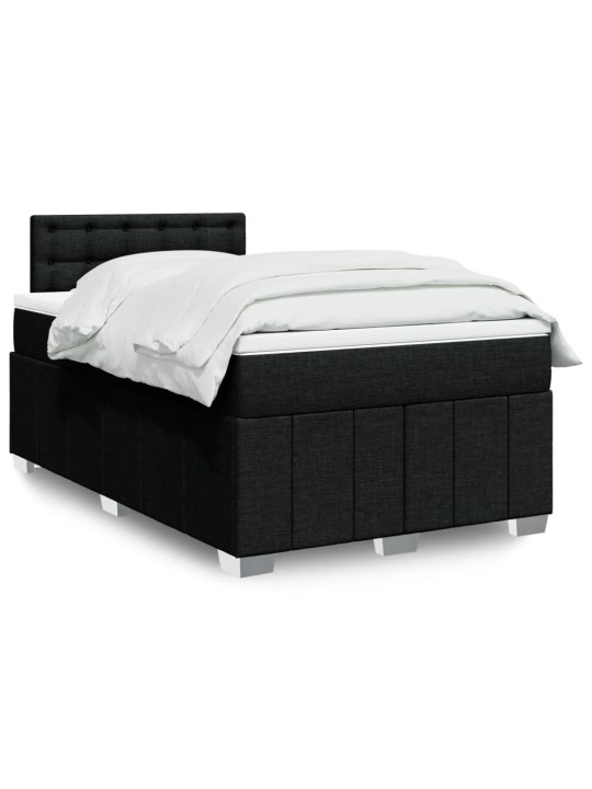 Box spring postel s matrací černá 120x190 cm textil