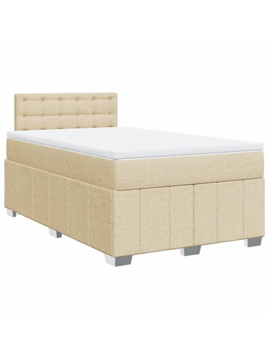 Box spring postel s matrací krémová 120x190 cm textil