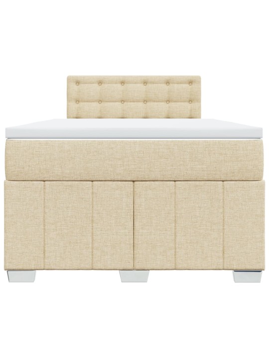 Box spring postel s matrací krémová 120x190 cm textil
