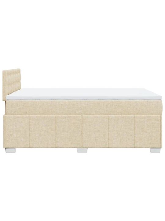 Box spring postel s matrací krémová 120x190 cm textil