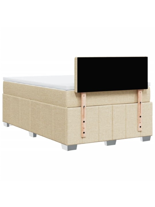 Box spring postel s matrací krémová 120x190 cm textil