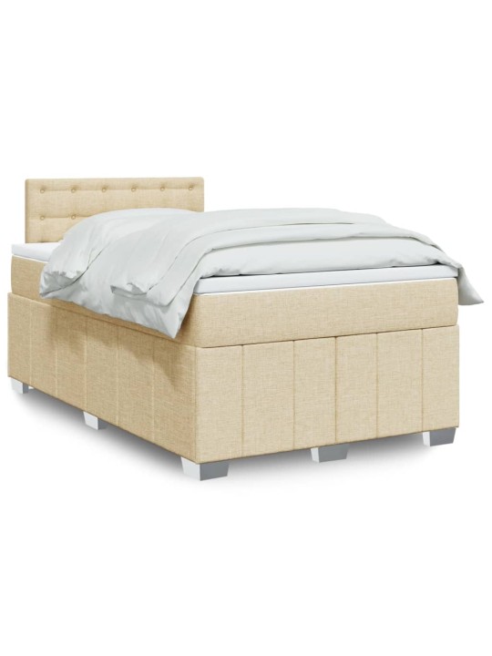 Box spring postel s matrací krémová 120x190 cm textil