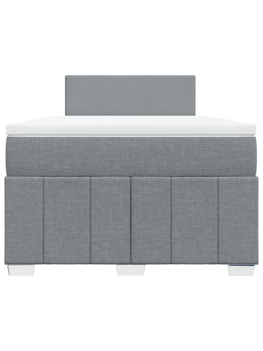Box spring postel s matrací světle šedá 120 x 200 cm textil