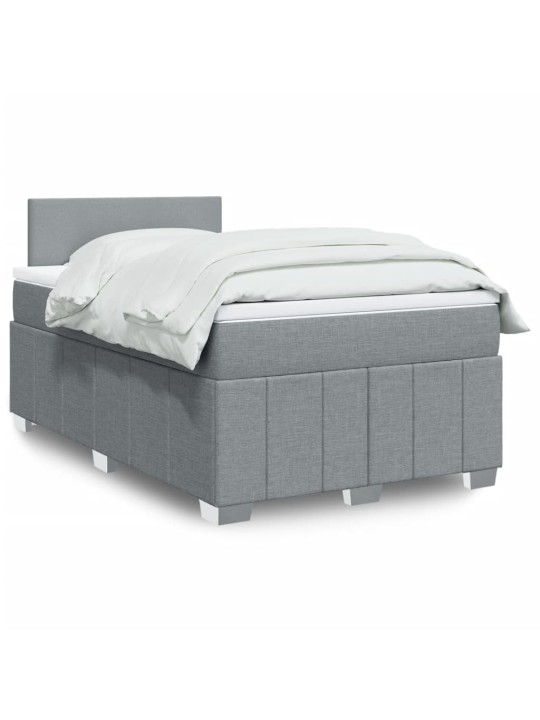 Box spring postel s matrací světle šedá 120 x 200 cm textil