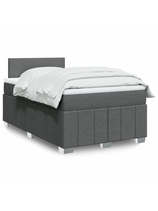 Box spring postel s matrací tmavě šedá 120x200 cm textil