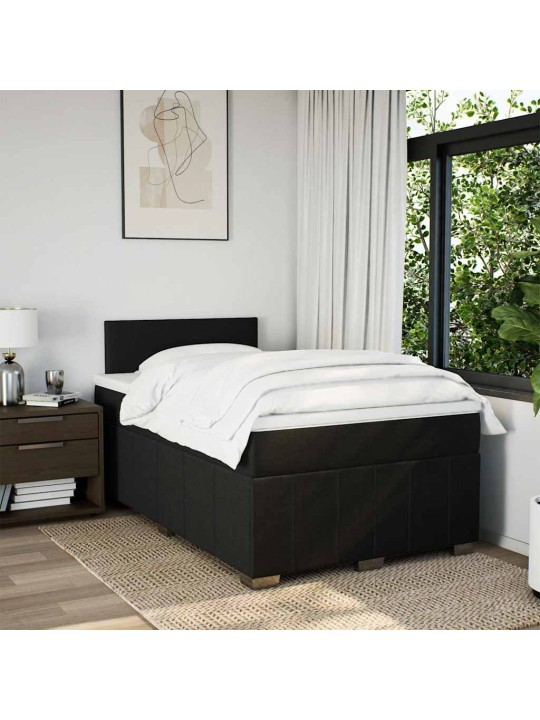 Box spring postel s matrací černá 120x200 cm textil