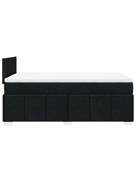 Box spring postel s matrací černá 120x200 cm textil