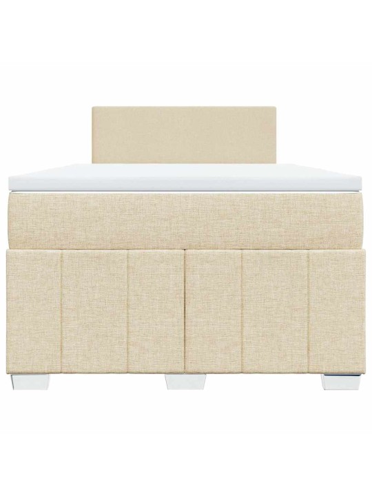 Box spring postel s matrací krémová 120x200 cm textil