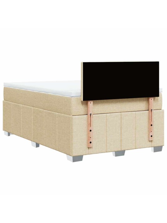 Box spring postel s matrací krémová 120x200 cm textil