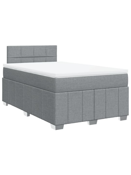 Box spring postel s matrací světle šedá 120 x 200 cm textil