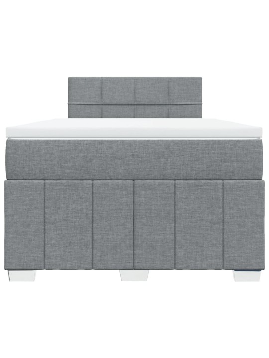 Box spring postel s matrací světle šedá 120 x 200 cm textil