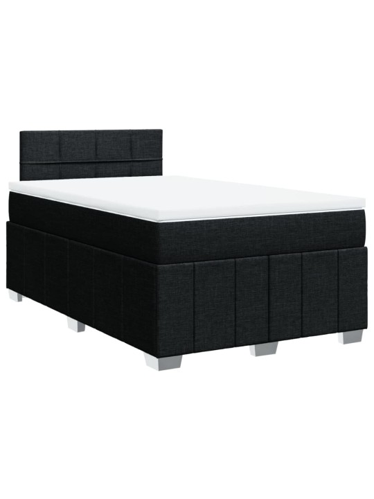 Box spring postel s matrací černá 120x200 cm textil