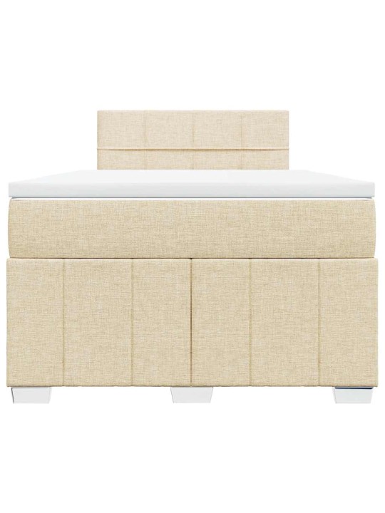 Box spring postel s matrací krémová 120x200 cm textil