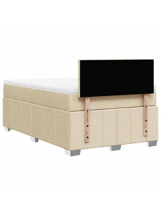 Box spring postel s matrací krémová 120x200 cm textil