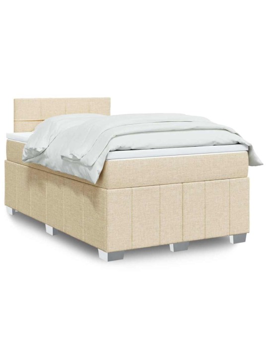 Box spring postel s matrací krémová 120x200 cm textil