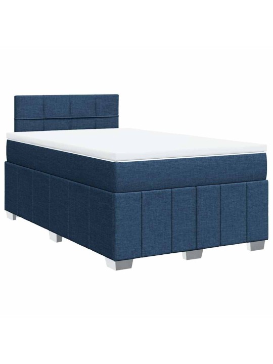 Box spring postel s matrací modrá 120x200 cm textil