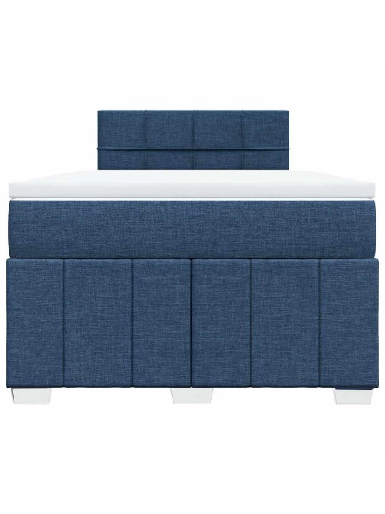 Box spring postel s matrací modrá 120x200 cm textil
