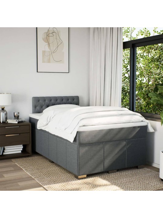 Box spring postel s matrací tmavě šedá 120x200 cm textil