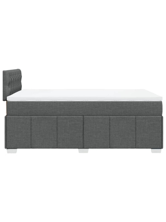 Box spring postel s matrací tmavě šedá 120x200 cm textil