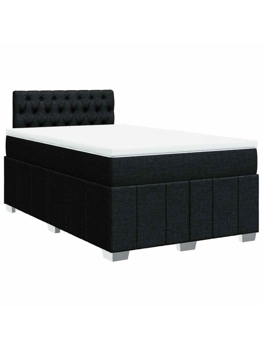 Box spring postel s matrací černá 120x200 cm textil