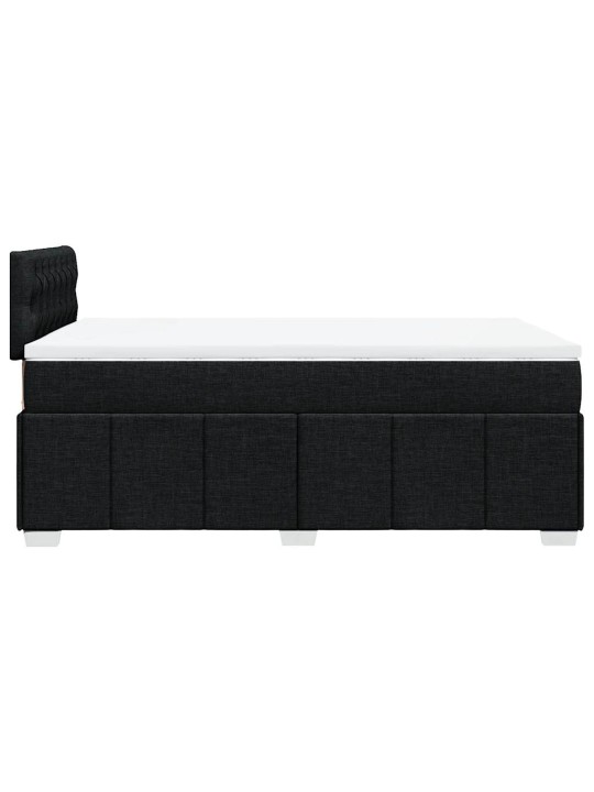 Box spring postel s matrací černá 120x200 cm textil
