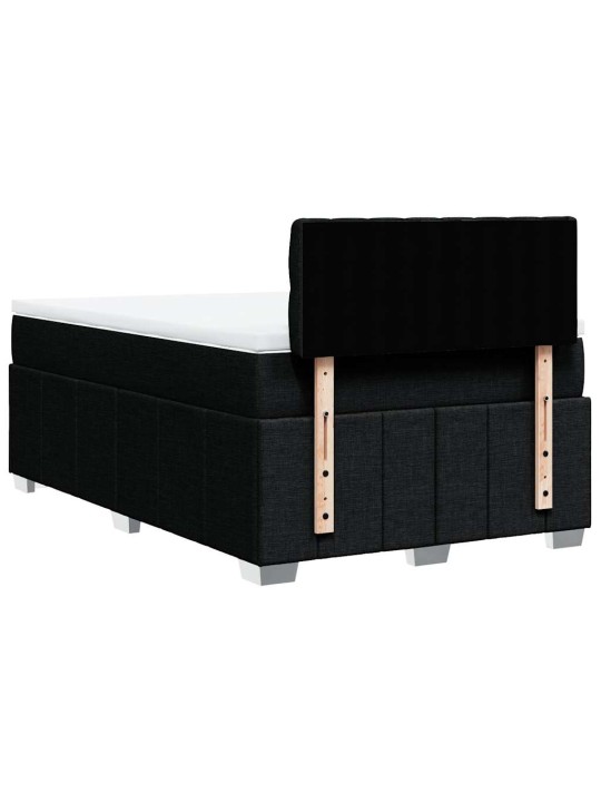 Box spring postel s matrací černá 120x200 cm textil