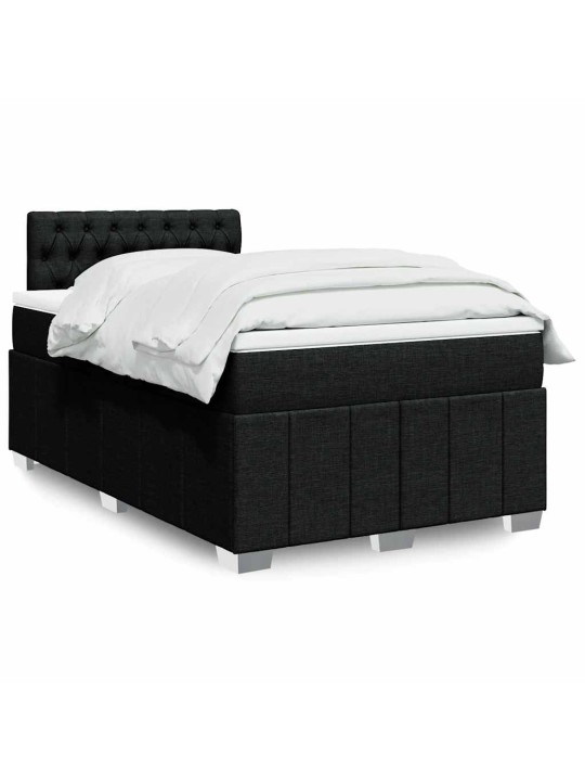 Box spring postel s matrací černá 120x200 cm textil