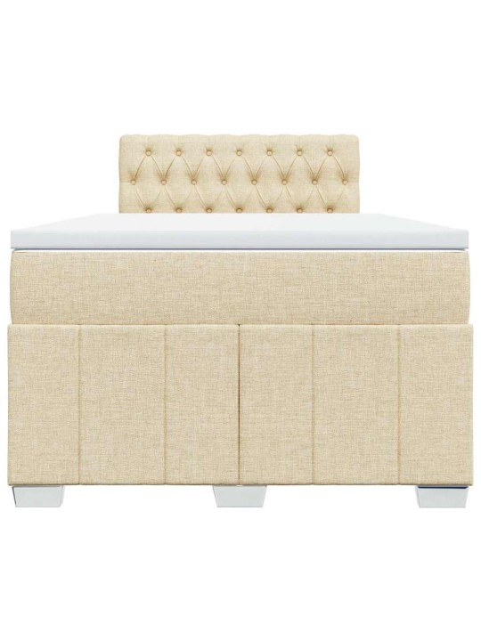 Box spring postel s matrací krémová 120x200 cm textil